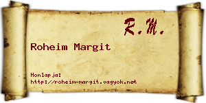 Roheim Margit névjegykártya